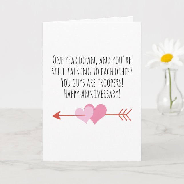 tarjetas de aniversario de primer boda divertidas (Planta pequeña)