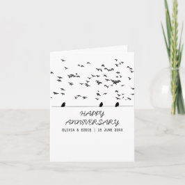 tarjetas de aniversario dobladas pájaros volando
