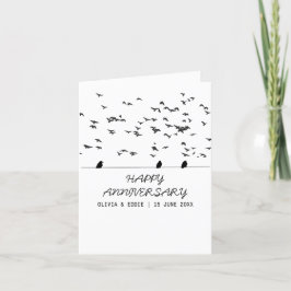 tarjetas de aniversario dobladas pájaros volando