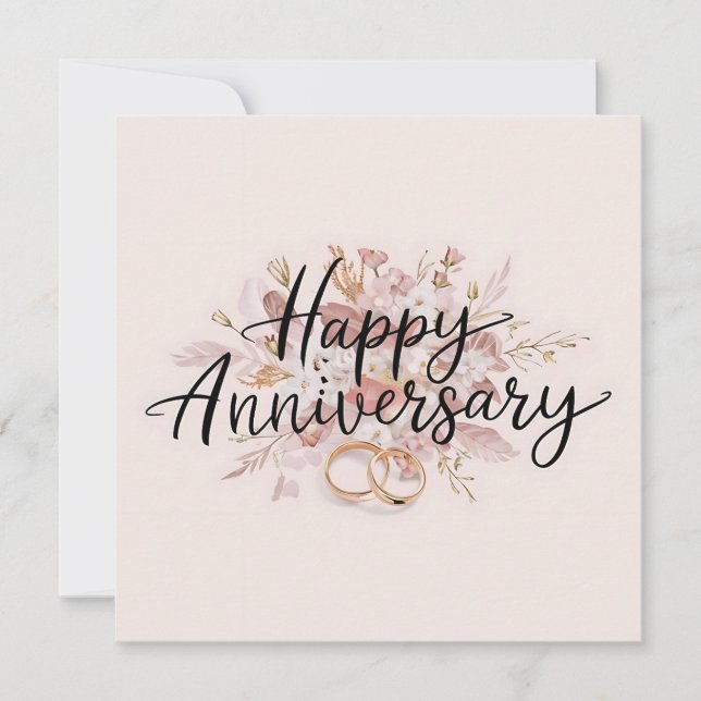 Tarjetas de aniversario feliz elegantes (Anverso)