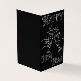 Tarjetas de Año Nuevo blanco y negro 25 pk