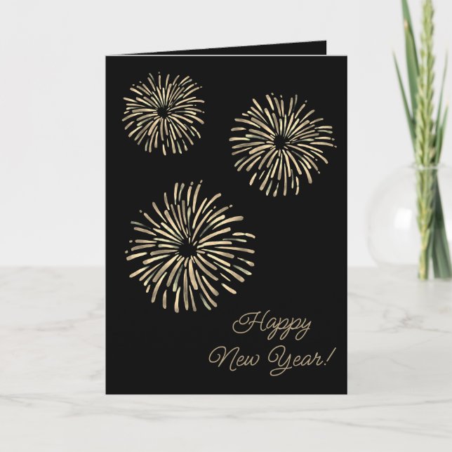 Tarjetas de Año Nuevo de fuegos artificiales Tradi (Anverso)