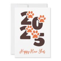 Tarjetas de Año Nuevo feliz 2025 de Pet Lover