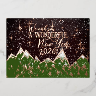 Tarjetas de año nuevo - Montañas en la noche