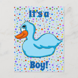 Tarjetas de Anuncio de Bebé Pato Azul