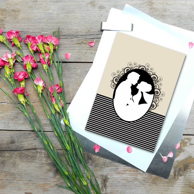 Tarjetas de Anuncio de Boda con Siluetas de Novia  (Subido por el creador)