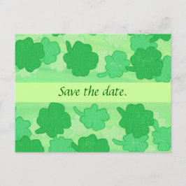 Tarjetas de anuncio de boda de tréboles verdes