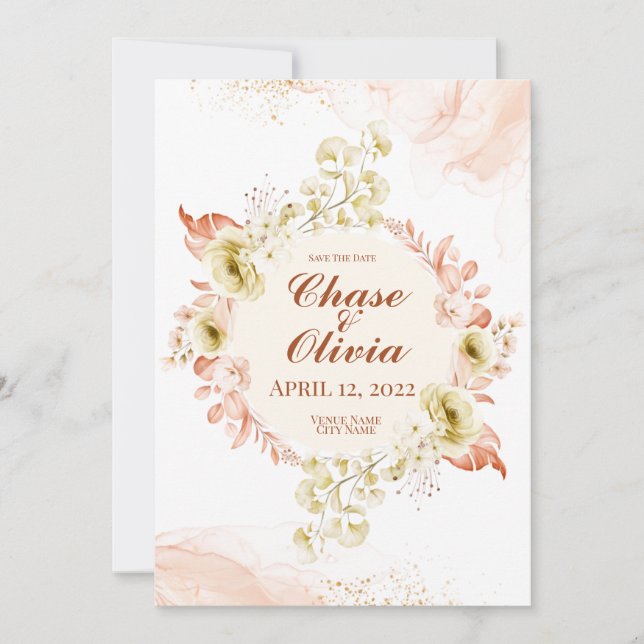 Tarjetas de Anuncio de Boda Simplemente Elegantes (Anverso)