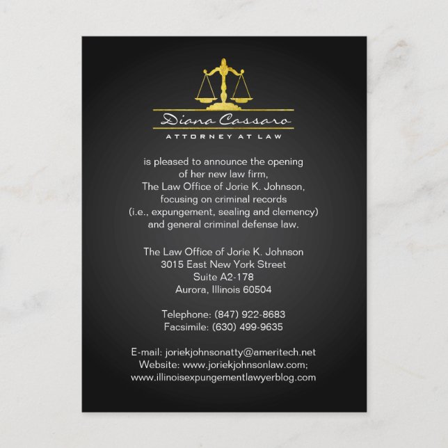 Tarjetas de Anuncio de Bufete de Abogados (Anverso)