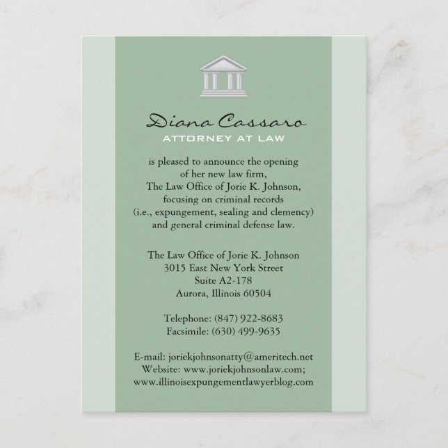 Tarjetas de Anuncio de Bufete de Abogados (Anverso)