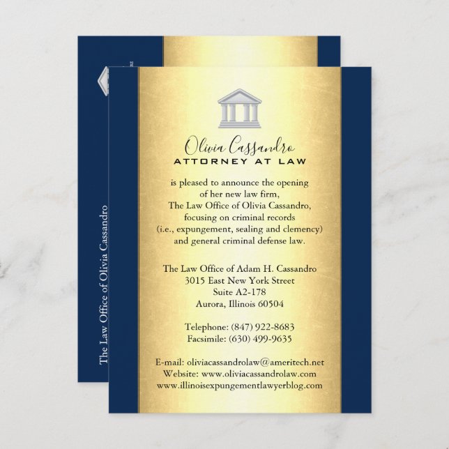 Tarjetas de Anuncio de Bufete de Abogados - Rojo M (Anverso / Reverso)