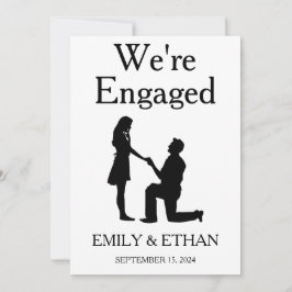 Tarjetas de anuncio de compromiso estamos comprome