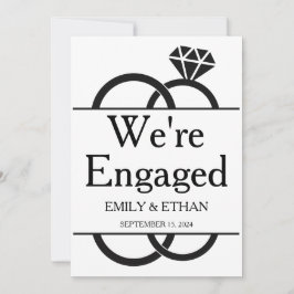 Tarjetas de anuncio de compromiso estamos comprome