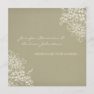 Tarjetas de Anuncio de Compromiso Floral Vintage