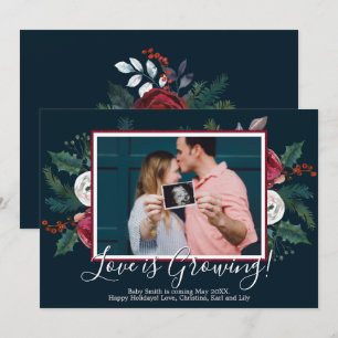 Tarjetas de Anuncio de Embarazo de Navidad con Fot