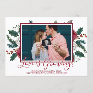 Tarjetas de Anuncio de Embarazo de Navidad con Fot
