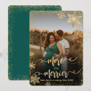 Tarjetas de Anuncio de Embarazo en Navidad con Fot