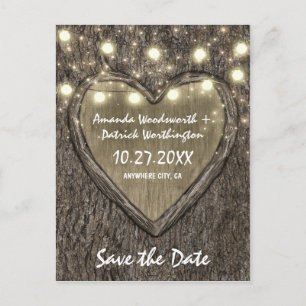 Tarjetas de Anuncio de Fecha de Boda con Roble Tal
