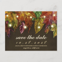 Tarjetas de Anuncio de Fecha de Bodas de Hojas de