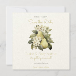Tarjetas de Anuncio de Fecha de Brown & Green Pear