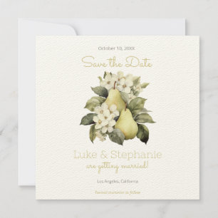 Tarjetas de Anuncio de Fecha de Brown & Green Pear