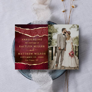 Tarjetas de Anuncio de Foto de Boda de Ágata Elega