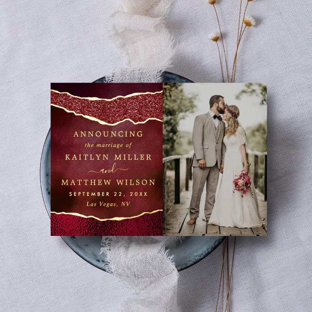 Tarjetas de Anuncio de Foto de Boda de Ágata Elega (Subido por el creador)