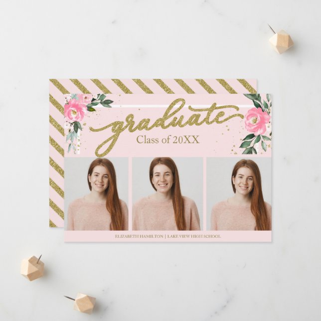Tarjetas de anuncio de graduación de escuela secun (Anverso/Reverso In Situ)