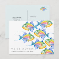 Tarjetas de Anuncio de Mudanza Peces Tropicales Co