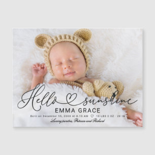 Tarjetas de anuncio de nacimiento con foto de herm