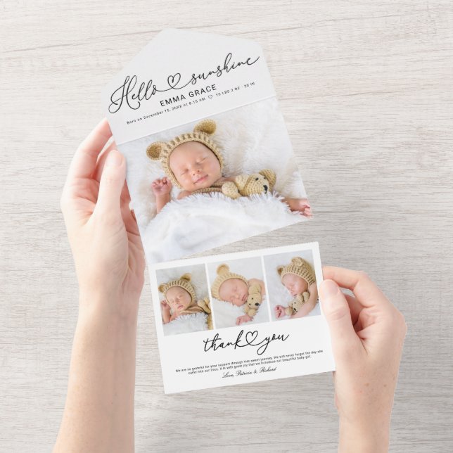 Tarjetas de Anuncio de Nacimiento con Foto de Herm (desgarro)