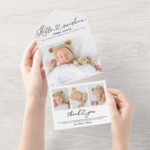 Tarjetas de Anuncio de Nacimiento con Foto de Herm
