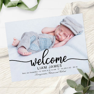 Tarjetas de Anuncio de Nacimiento con Fotografía y