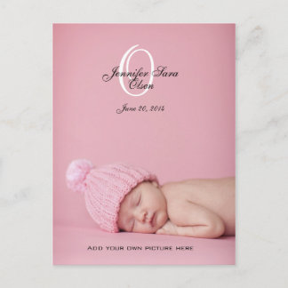 Tarjetas de anuncio de nacimiento de nueva bebé