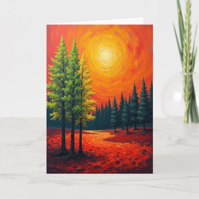 Tarjetas de árboles de cumpleaños luminosos (Anverso)