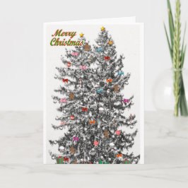 Tarjetas de árboles de Navidad nevados