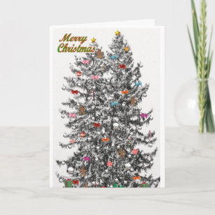 Tarjetas de árboles de Navidad nevados