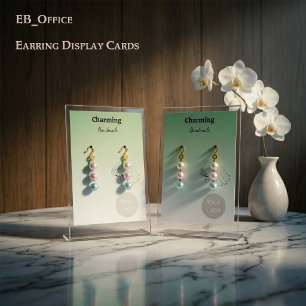 Tarjetas de Aretes con Colores Verde Pálido y Cara