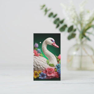 Tarjetas de aretes con patrón de cisne colorido en