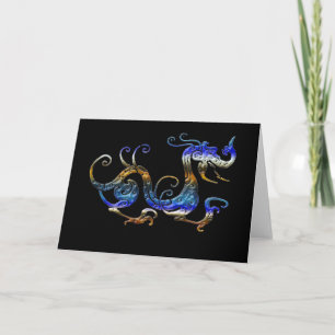Tarjetas de arte asiáticas BLUE DRAGON