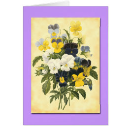 Tarjetas de arte botánico Pansy Violets Blank