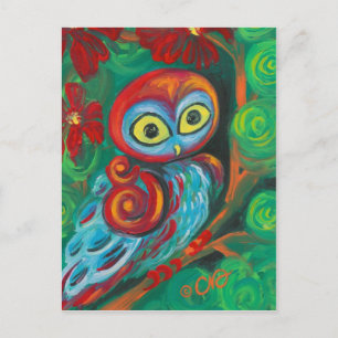 Tarjetas de arte de búho de pintura moderna