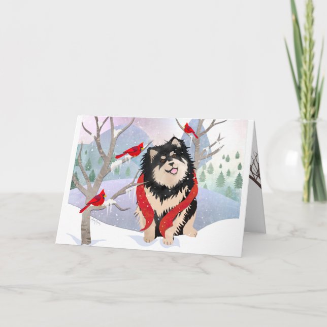 Tarjetas de arte Lapphund finlandesa COMFORT & JOY (Anverso)