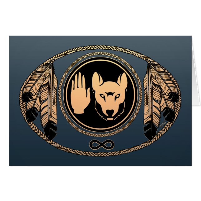 Tarjetas de arte nativas Wolf de las Naciones Orig (Anverso (Horizontal))