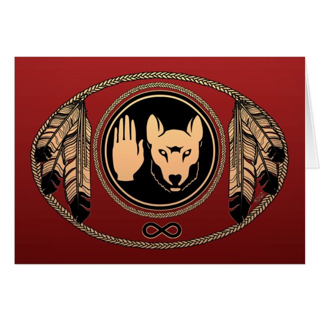 Tarjetas de arte nativas Wolf de las Naciones Orig (Anverso (Horizontal))