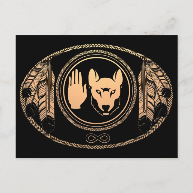 Tarjetas de arte nativas Wolf de las Naciones Orig (Anverso)