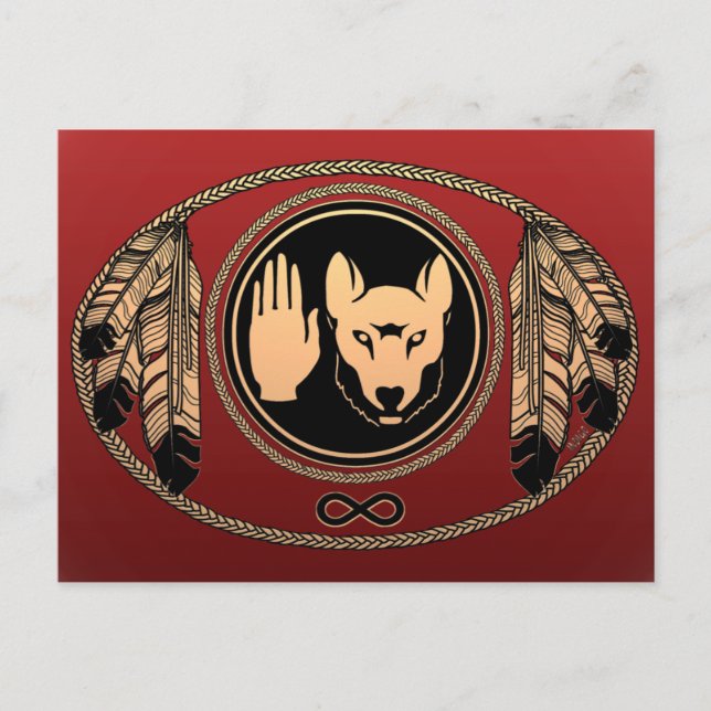 Tarjetas de arte nativas Wolf de las Naciones Orig (Anverso)