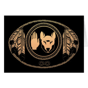 Tarjetas de arte nativas Wolf de las Naciones Orig