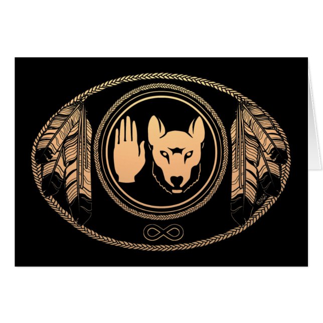 Tarjetas de arte nativas Wolf de las Naciones Orig (Anverso (Horizontal))