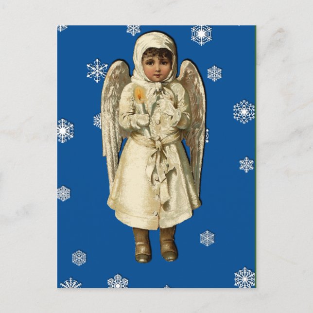 Tarjetas de arte navideño angélicas victorianas (Anverso)